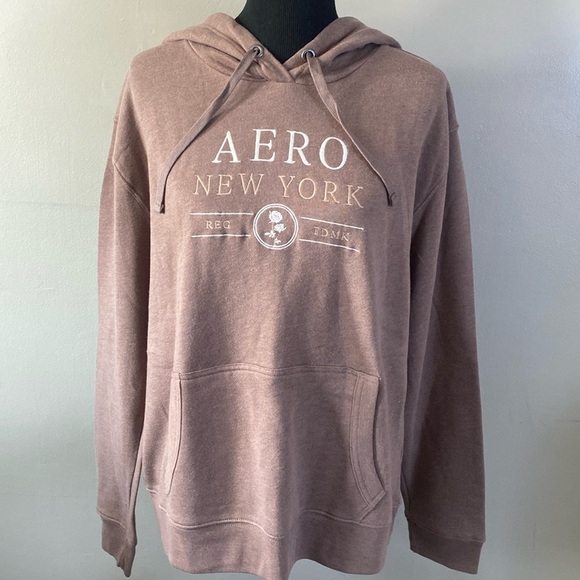 Aeropostale Aero NY Heather Brown Hoodie Sz XL NWT - Picture 1 of 4